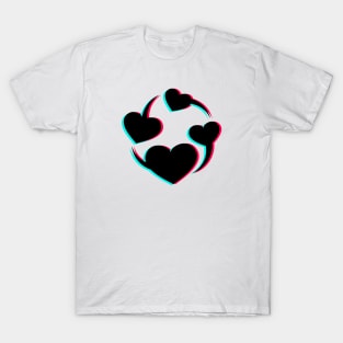 TikTok Revolving Heart Black T-Shirt